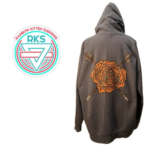 Rainbow Kitten Surprise RKS All's Well Flower Concert Pullover Hoodie unisex XL - Picture 4 of 10